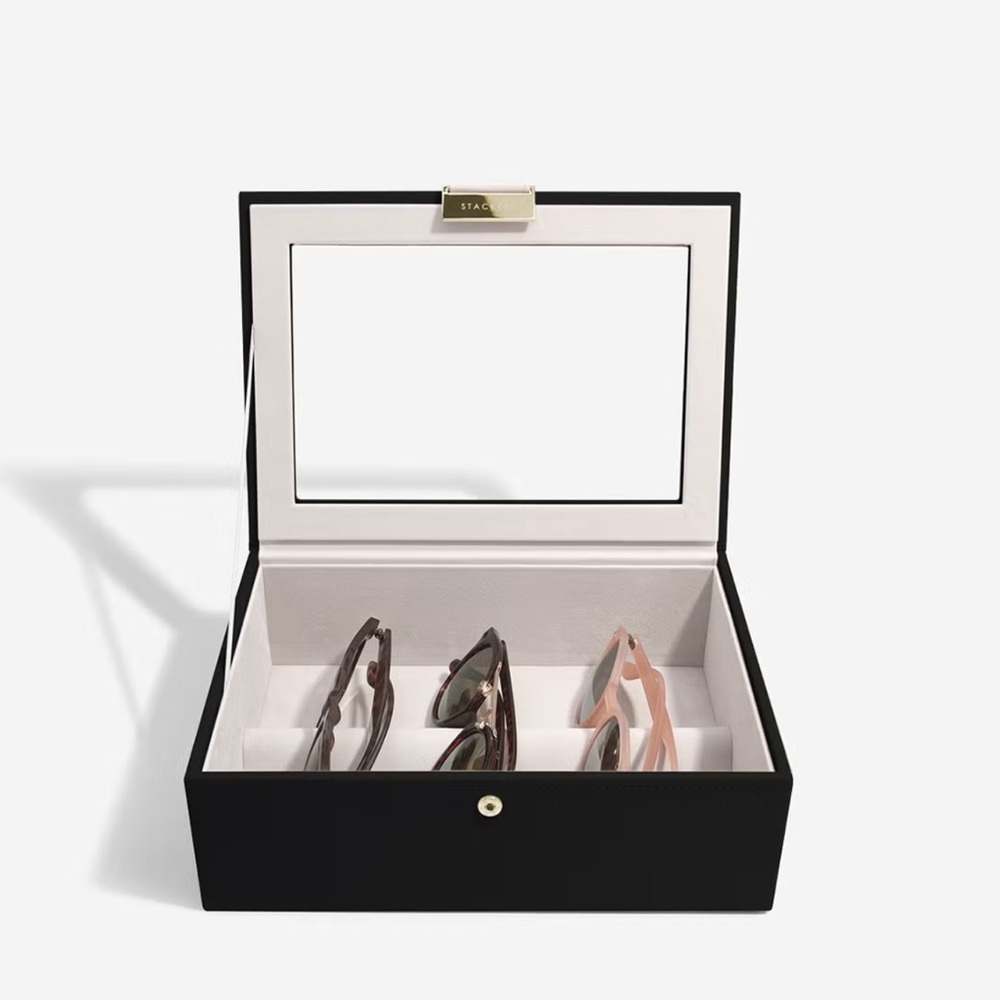 Sleek Black Sunglasses Box